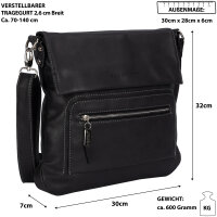 Bag Street Damentasche Umhängetasche Handtasche Schultertasche T0103 Schwarz