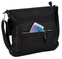 Bag Street Damentasche Umhängetasche Handtasche Schultertasche T0103 Schwarz