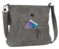 Bag Street Damentasche Umhängetasche Handtasche Schultertasche T0103 Grau