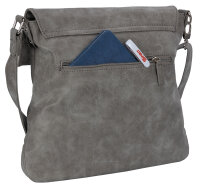 Bag Street Damentasche Umhängetasche Handtasche Schultertasche T0103 Grau