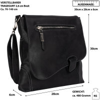 Bag Street Damentasche Umhängetasche Handtasche Schultertasche T0104 Schwarz