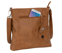 Bag Street Damentasche Umhängetasche Handtasche Schultertasche T0104 Cognac