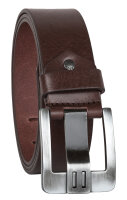 VITTOZZI Ledergürtel 4,5 cm Breit Braun V-182