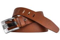 VITTOZZI Ledergürtel 4,5 cm Breit Cognac V-182