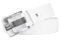 VITTOZZI Ledergürtel 4,5 cm Breit Weiß V-182