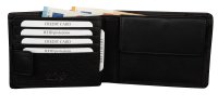 Herren RFID  Leder Geldbörse Brieftasche Portemannaie Schwarz querformat LBC-111