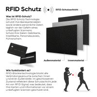 RFID echt Leder Portemonnaie Geldbörse Geldbeutel Herren  Hochformat Braun