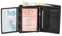 RFID echt Leder Portemonnaie Geldbörse Geldbeutel Herren  Hochformat Schwarz