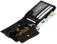 RFID echt Leder Portemonnaie Geldbörse Riegelbörsel Herren  Querformat Schwarz