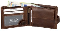 RFID echt Leder Portemonnaie Geldbörse Riegelbörsel Herren  Querformat Braun