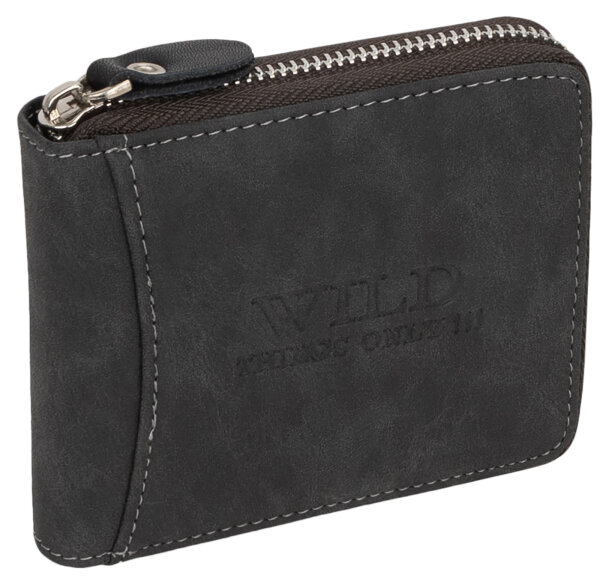 Wild Things Only !!!  Portemonnaie Geldbörse Portmonee Herren Querformat Schwarz