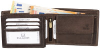 RFID Büffelleder Geldbörse Herren echt Leder Portemonnaie  Querformat Braun.