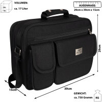 XL Tasche Arbeitstasche Umhängetasche Flugbegleiter Herrentasche Schwarz 9956