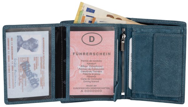 RFID echt Leder Portemonnaie Geldbörse Geldbeutel Herren Hochformat W,  18,95 €
