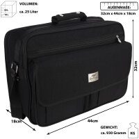 XXL Tasche Arbeitstasche Umhängetasche Flugbegleiter Herrentasche Schwarz