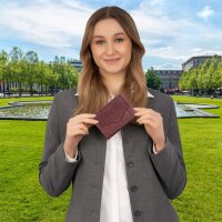 RFID Damen Geldbörse Portemonnaie Geldbeutel Damenbörse Leder Bordeaux