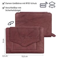 RFID Damen Geldbörse Portemonnaie Geldbeutel Damenbörse Leder Bordeaux