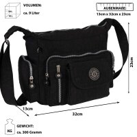 Bag Street Damentasche Umhängetasche Handtasche Schultertasche 2218 Schwarz