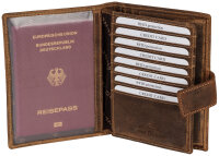 J.Jones Herren Leder Brieftasche RFID große Geldbörse Reisepass Geldbeutel