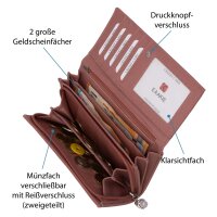 JENNIFER JONES Damen Geldbörse Geldbeutel Brieftasche Portemonnaie XXL Rose