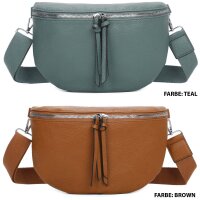 Umhängetasche Crossbody-Bag Kunstleder weich Gürteltasche Schultertasche
