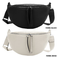 XL Umhängetasche Crossbody-Bag Kunstleder weich Gürteltasche Schultertasche