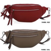 Bauchtasche Klein Umhängetasche Crossbody-Bag Hüfttasche Kunstleder Italy-Design