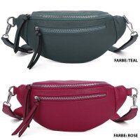 Bauchtasche Klein Umhängetasche Crossbody-Bag Hüfttasche Kunstleder Italy-Design