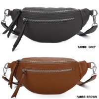 Bauchtasche Klein Umhängetasche Crossbody-Bag Hüfttasche Kunstleder Italy-Design