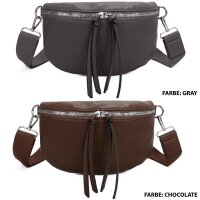 Bauchtasche Umhängetasche Crossbody-Bag Hüfttasche Kunstleder Italy-Design