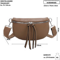 Bauchtasche Umhängetasche Crossbody-Bag Hüfttasche Kunstleder Italy-Design