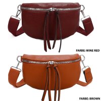 Bauchtasche Umhängetasche Crossbody-Bag Hüfttasche Kunstleder Italy-Design