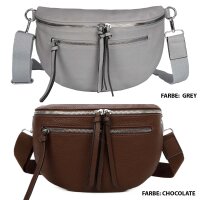 Bauchtasche Umhängetasche Crossbody-Bag Hüfttasche Kunstleder Italy-Design
