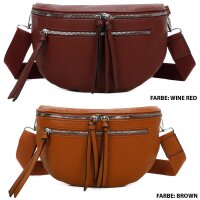 Bauchtasche Umhängetasche Crossbody-Bag Hüfttasche Kunstleder Italy-Design