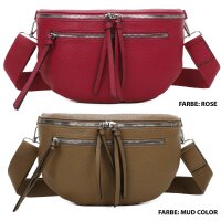 Bauchtasche Umhängetasche Crossbody-Bag Hüfttasche Kunstleder Italy-Design