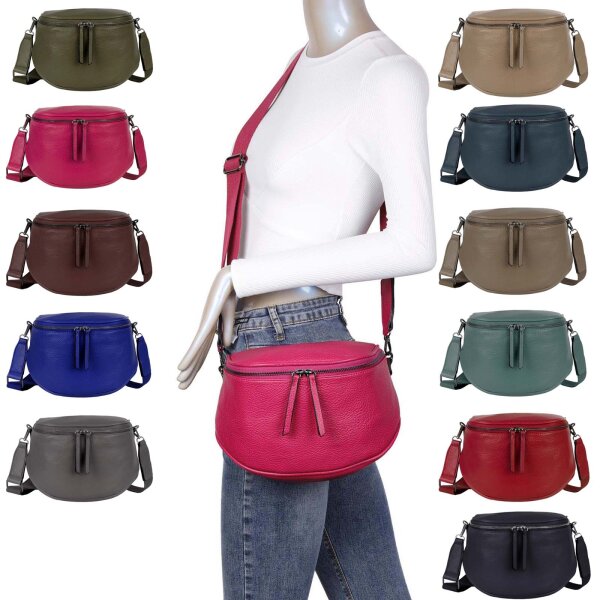 Bauchtasche XL Umhängetasche Crossbody-Bag Hüfttasche Kunstleder Italy-Design