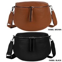 Bauchtasche XL Umhängetasche Crossbody-Bag Hüfttasche Kunstleder Italy-Design