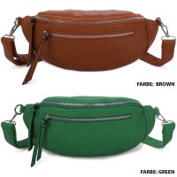Bauchtasche Umhängetasche Crossbody-Bag Hüfttasche Kunstleder Italy-Design