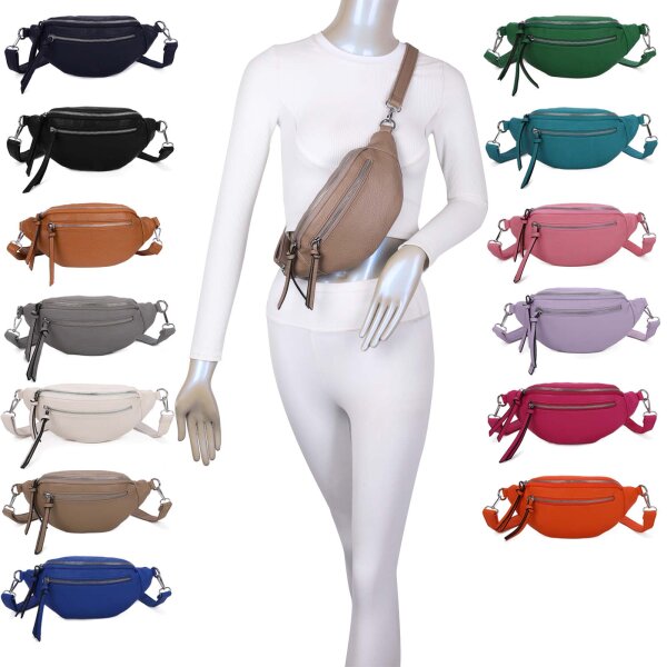 Bauchtasche Umhängetasche Crossbody-Bag Hüfttasche Kunstleder Italy-Design