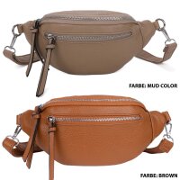 Bauchtasche Umhängetasche Crossbody-Bag Hüfttasche Kunstleder Italy-Design