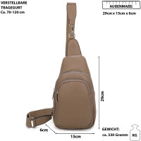 Bauchtasche Umhängetasche Crossbody-Bag Hüfttasche Kunstleder Italy-Design