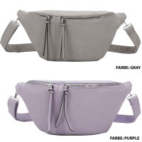 Bauchtasche XL Umhängetasche Crossbody-Bag Hüfttasche Kunstleder Italy-Design