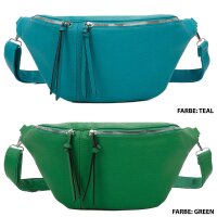 Bauchtasche XL Umhängetasche Crossbody-Bag Hüfttasche Kunstleder Italy-Design