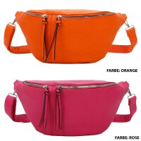 Bauchtasche XL Umhängetasche Crossbody-Bag Hüfttasche Kunstleder Italy-Design