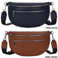 Bauchtasche Umhängetasche Crossbody-Bag Hüfttasche Kunstleder Italy-Design