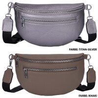 Bauchtasche Umhängetasche Crossbody-Bag Hüfttasche Kunstleder Italy-Design