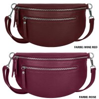 Bauchtasche Umhängetasche Crossbody-Bag Hüfttasche Echt Leder Italy-Design