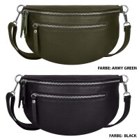 Bauchtasche Umhängetasche Crossbody-Bag Hüfttasche Echt Leder Italy-Design