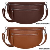 Bauchtasche Umhängetasche Crossbody-Bag Hüfttasche Echt Leder Italy-Design