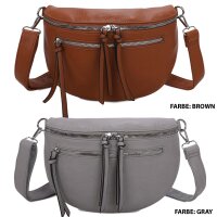Bauchtasche Umhängetasche Crossbody-Bag Hüfttasche Kunstleder Italy-Design